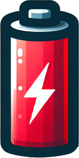 create a red batery.
Single Game Texture.  In-Game asset.  2d.  Blank background.  High contrast.  No shadows