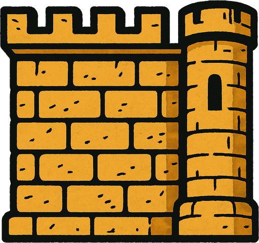 castle wall.
In-Game asset.  2d.  High contrast.  No shadows
