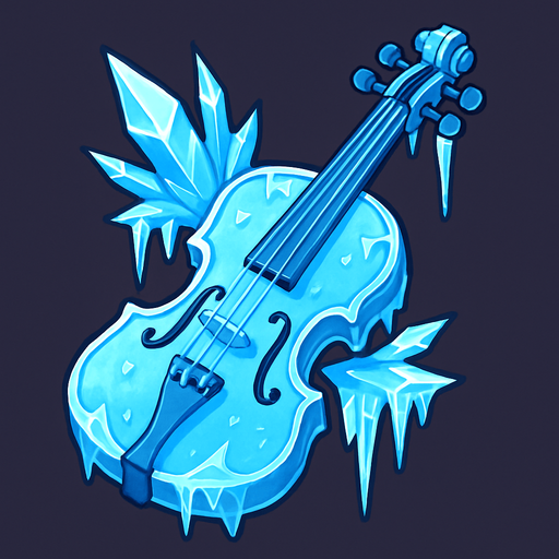 Violin congelante.
In-Game asset.  2d.  High contrast.  No shadows