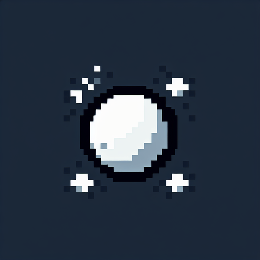 A white bubble with a black outline. Pixel art..
Single Game Texture.  In-Game asset.  2d.  Blank background.  High contrast.  No shadows