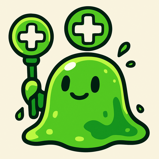 Slime enemy healer.
In-Game asset.  2d.  High contrast.  No shadows