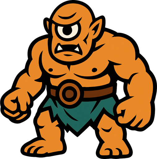 tek gözlü dev.
In-Game asset.  2d.  High contrast.  No shadows