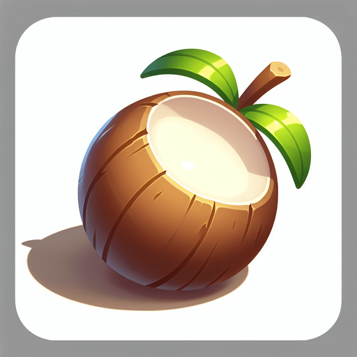 coconuit.
Single Game Texture. In-Game asset. 2d. Blank background. High contrast. No shadows.