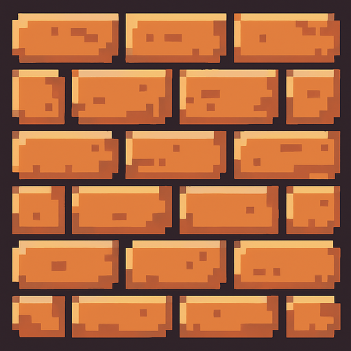 pixel art wall.
In-Game asset.  2d.  High contrast.  No shadows