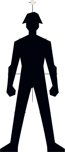 client man MG.
Single Game Texture.  In-Game asset.  2d.  Blank background.  High contrast.  No shadows