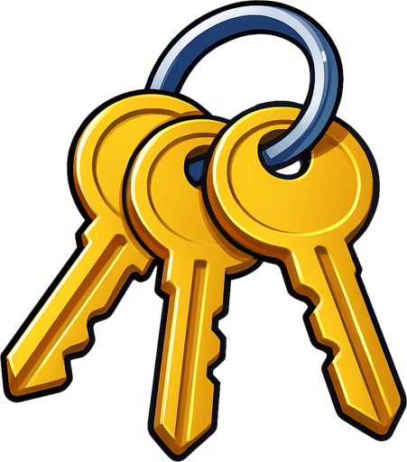 pack of key.
In-Game asset.  High contrast.  No shadows. 3D