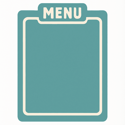 El fondo de un menu pqueño, este se dezpliga asi que deberia ser bonito, acorde a un menu rapido y de tipo retro. colores verde pastel o azul marino mate claro. con borde blanco, y que tenga una pestañita superior que diga menu como si fuera una carpeta.
In-Game asset.  2d.  High contrast.  No shadows