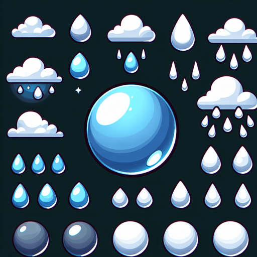 raindrop.
Single Game Texture. In-Game asset. 2d. Blank background. High contrast. No shadows.
