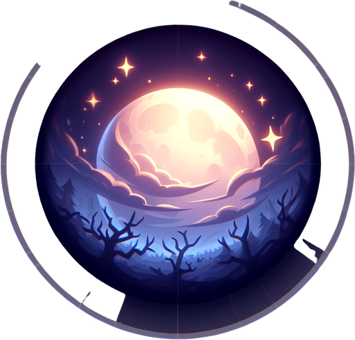 Halloween moonlight.
Single Game Texture. In-Game asset. 2d. Blank background. High contrast. No shadows.