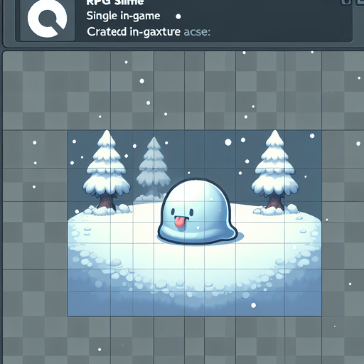 Un slime RPG nevado con estilo suave y simple.
Single Game Texture.  In-Game asset.  2d.  Blank background.  High contrast.  No shadows