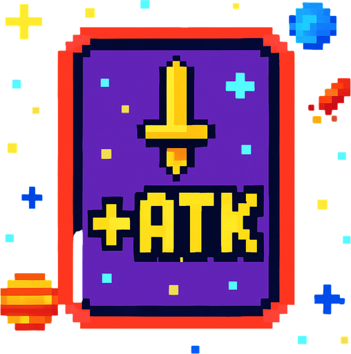 Пиксельная карта усиления атаки космос битва.
In-Game asset.  2d.  High contrast.  No shadows