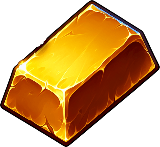 Single Gold.
Single Game Texture. In-Game asset. 2d. Blank background. High contrast. No shadows.