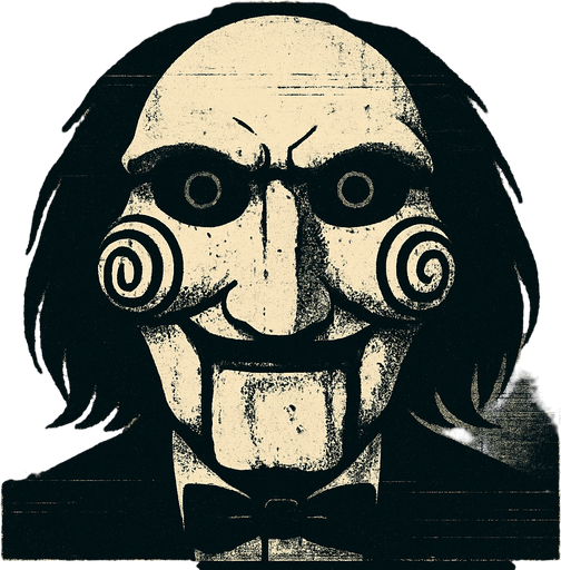 saw face have film effect.
In-Game asset.  2d.  High contrast.  No shadows