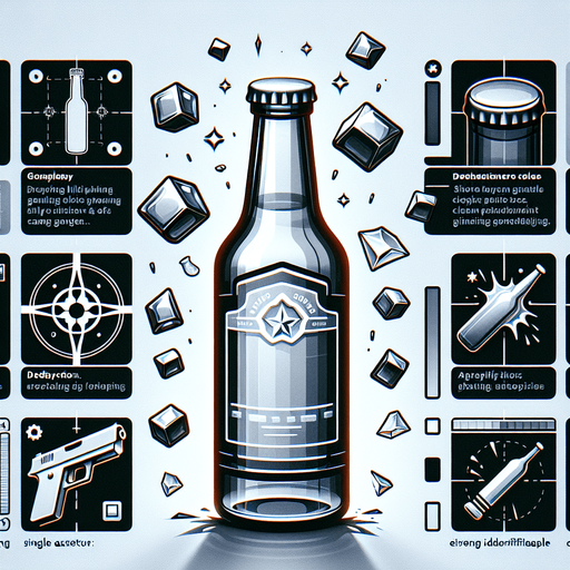 "Design a 2D bottle for a bottle shooter game. The bottle should have a realistic yet playful look, with a glossy finish and visible details like a label and cap. It should be breakable into pieces when hit, with a glassy texture and clear reflections. Keep the design simple but visually appealing, suitable for mobile gameplay, and easy to recognize at various distances.".
Single Game Texture. In-Game asset. 2d. Blank background. High contrast. No shadows.
