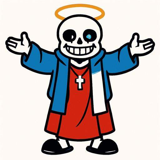 Sans todo poderoso.
In-Game asset.  2d.  High contrast.  No shadows