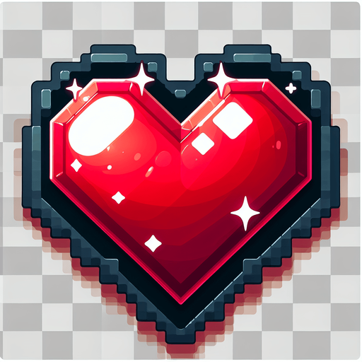a red heart.
Single Game Texture.  In-Game asset.  2d.  Blank background.  High contrast.  No shadows