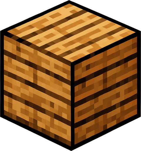 minecraft tahta blok.
In-Game asset.  High contrast.  No shadows