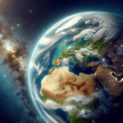 Space scene with full earth (europe and africa side).
High definition