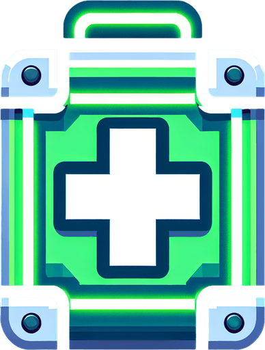 a sprite of a health pack.
a 2d sprite of a health pack