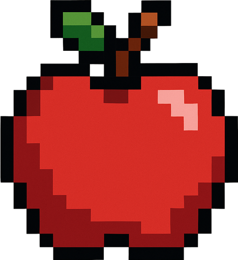 Make me a apple pixel 2d.
In-Game asset.  2d.  High contrast.  No shadows