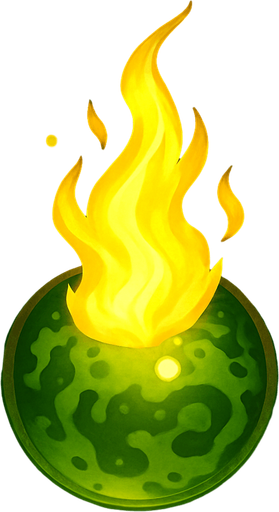 yellow flame ze poisonous bead top view.
In-Game asset