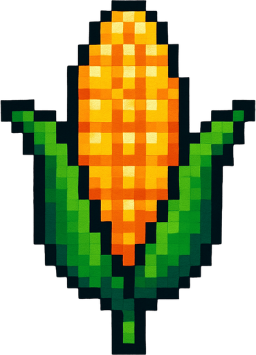 maiz de pixeles.
In-Game asset.  2d.  High contrast.  No shadows