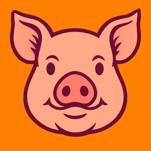 A pig's face.
High contrast.  No shadows