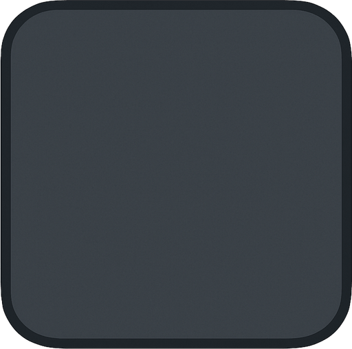 Dark grey square with round corners, flat shaded, hyper casual game.
Single Game Texture. In-Game asset. 2d. Blank background. High contrast. No shadows.