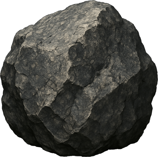 una roca ultra realista.
In-Game asset.  2d.  High contrast.  No shadows