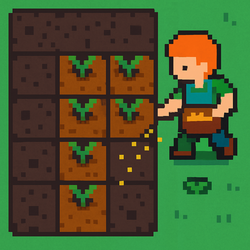 Seeding 2d pixilated topdown.
In-Game asset.  2d.  High contrast.  No shadows