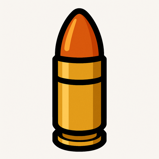 bullet.
In-Game asset.  2d.  High contrast.  No shadows