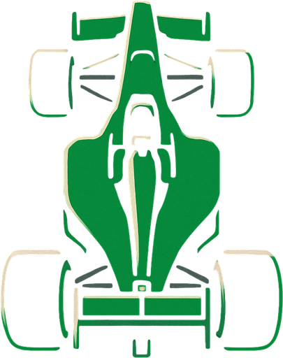 Green F1 from a bird's eye view..
In-Game asset.  2d.  High contrast.  No shadows