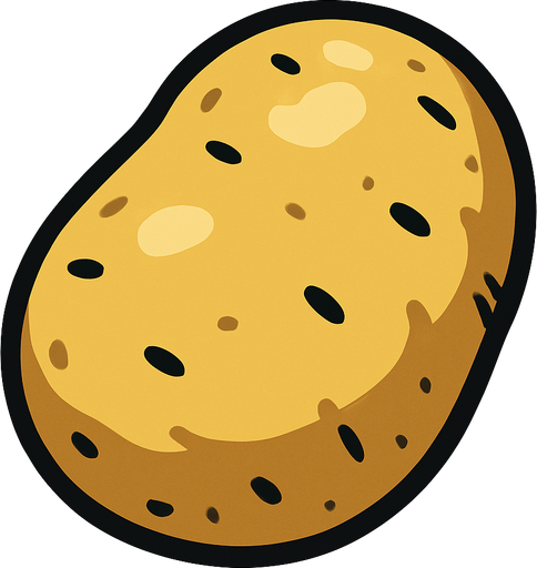 potato.
In-Game asset.  2d.  High contrast.  No shadows. cartoon