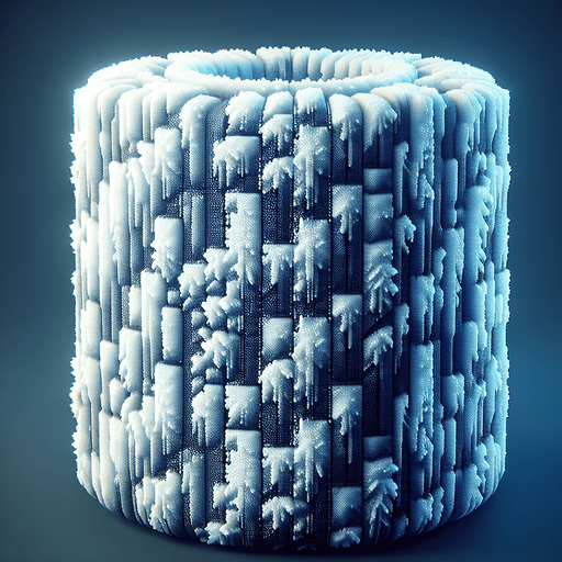 frosty tube. pixelated. 8 bit. Single Game Texture. In-Game asset. 2d. Blank background. High contrast. No shadows.