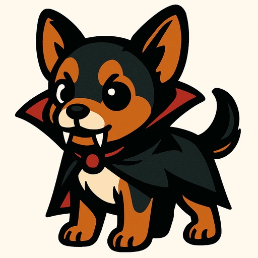 Chiot vampire.
In-Game asset.  2d.  High contrast.  No shadows