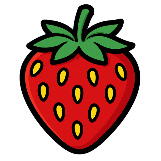 strawberry.
In-Game asset.  2d.  High contrast.  No shadows
