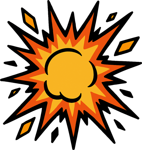 Bomb effect.
In-Game asset.  2d.  High contrast.  No shadows