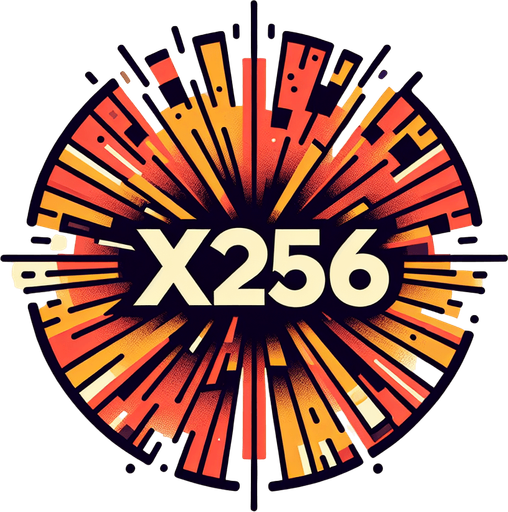 爆炸，里面有“X256”的字样,暖色调.
Single Game Texture. In-Game asset. 2d. Blank background. High contrast. No shadows.