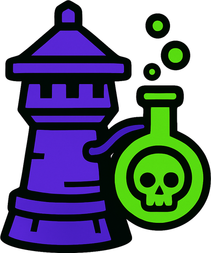 poisonTowerAsset.
In-Game asset.  2d.  High contrast.  No shadows