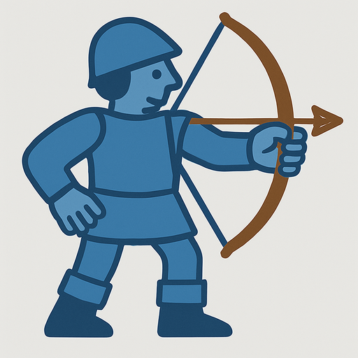 Add fingers to left hand. Make the bow and arrow wooden color.