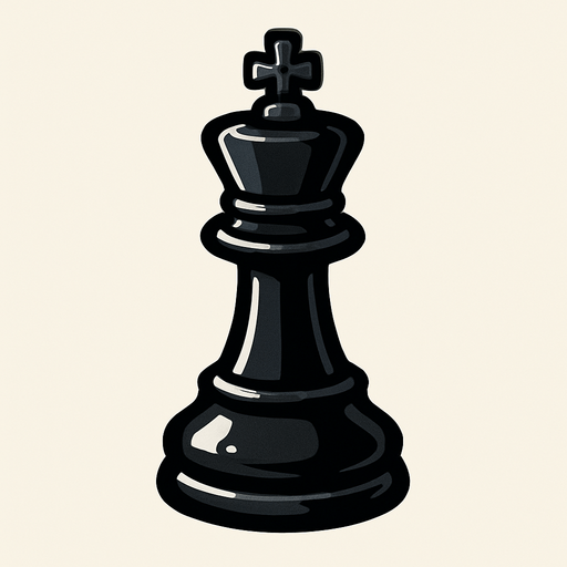 Black king Chess.
In-Game asset.  2d.  High contrast.  No shadows