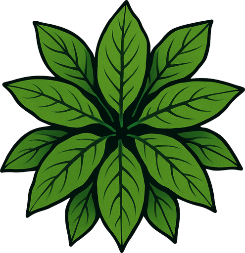 top view of plant looking upwards.
In-Game asset.  2d.  High contrast.  No shadows