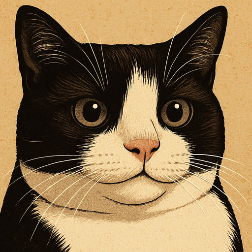 Not the hand with the cat.