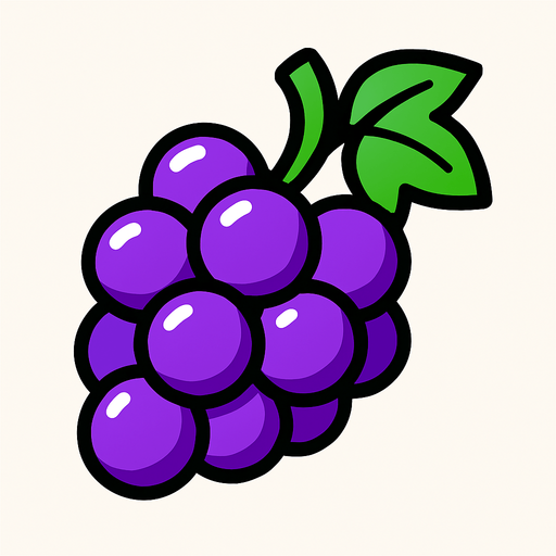 Grape.
In-Game asset.  2d.  High contrast.  No shadows