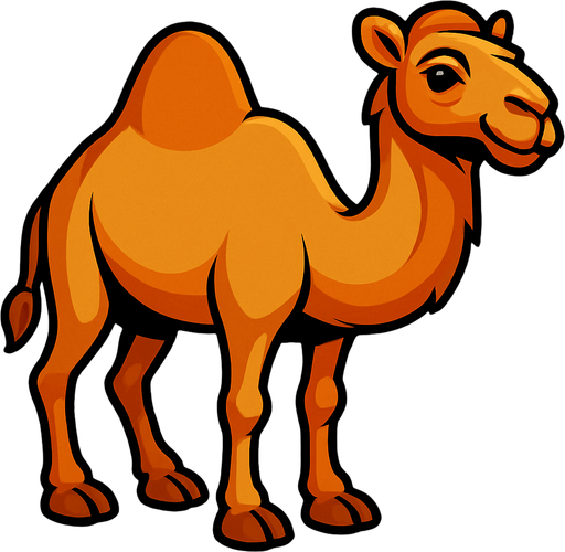 Camel.
In-Game asset.  2d.  High contrast.  No shadows