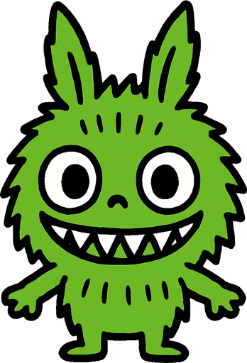 Labubu green.
In-Game asset.  2d.  High contrast.  No shadows