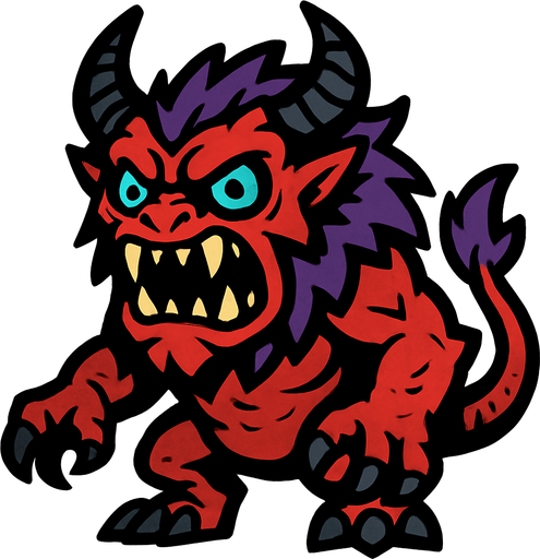 Canavar.
In-Game asset.  2d.  High contrast.  No shadows