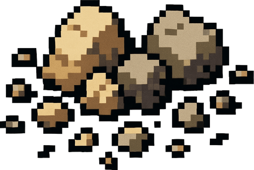 Particulas de escobro pixelar.
In-Game asset.  2d.  High contrast.  No shadows