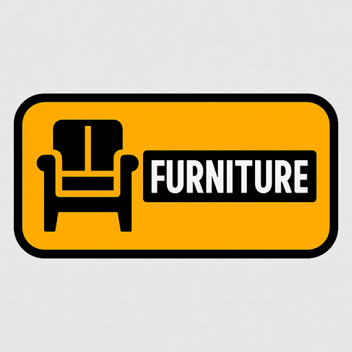 Eşya kategorisi butonu. Üstünde "furniture" yazsın.
In-Game asset.  2d.  High contrast.  No shadows