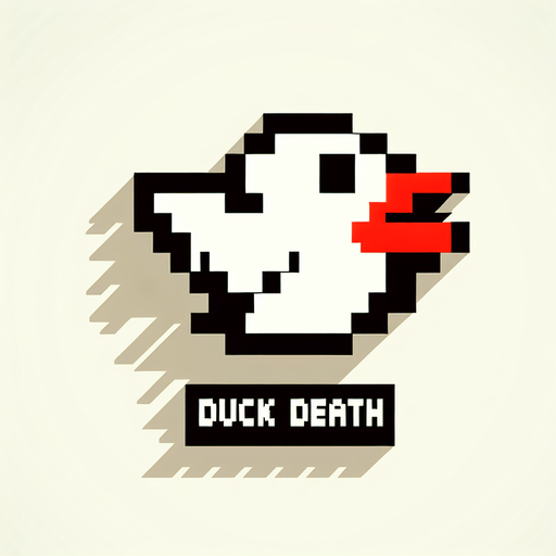 duck_death.
Single Game Texture. In-Game asset. 2d. Blank background. High contrast. No shadows.